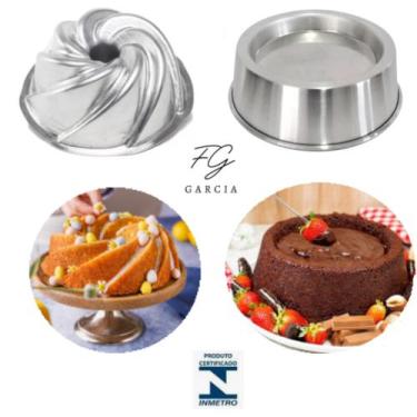 Imagem de Kit De 1 Forma Vulcão Com Furo Para Bolo Nórdico Nordic Cake + 1 Forma