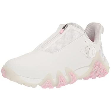 Imagem de adidas Sapato de golfe feminino Codechaos 22 Boa Spikeless, Calçado branco/prata metálico/rosa claro, 8