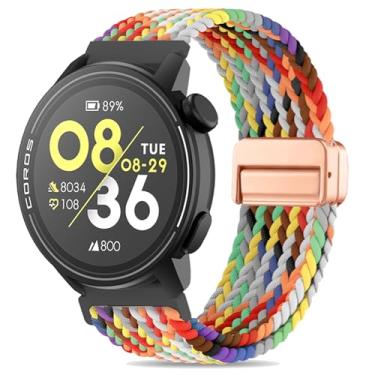 Imagem de Koazon Pulseira de relógio trançada de nylon elástico com fecho magnético compatível com smartwatch Coros Pace 3/Pace Pro, pulseira esportiva elástica macia ajustável de liberação rápida para Coros