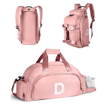 Imagem de Vogewood Presentes de aniversário para meninas de 4, 5, 6, 7, 8, 9, 10, 11, 12 e 13 anos, bolsas de ginástica com compartimento para sapatos, bolsa esportiva personalizada para meninas, monograma para