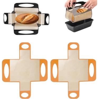 Imagem de Forro reutilizável de silicone para pão, estilingue de pão de silicone de grau alimentício, levantadores de forma de pão - Ferramentas de cozimento antiaderentes e reutilizáveis com 4 alças - Melhor