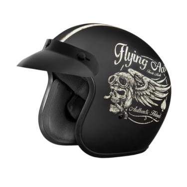 Imagem de Capacete Daytona Capacetes para motocicleta Cara Aberta Cruiser – Flying Ace's 100% aprovado pelo DOTDaytona Helmets "Leading The Way In Quality Headgear" XX-Large preto DC6-FAC-2XL