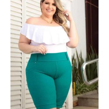 Imagem de 3 Bermudas Plus Size Modeladora Cotton Jeans Cós Alto 46/56 - LM Plus 
