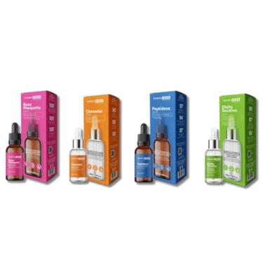 Imagem de Kit com 4 Sérums - Rosa Mosqueta, Secativo, Clareador e Peptídeos REVENDA