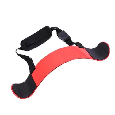 Imagem de Fenteer Braço Blaster para Bíceps Tríceps Exercício Fitness Suporte de Pescoço Bordas Acolchoadas Equipamento de Treino Portátil Treinamento de Força, Vermelho
