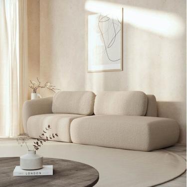 Imagem de Conjunto Sofá Orla 1 Módulo 100cm Com Braço Esquerdo 1 Módulo Sumiê Direito Cabecasa MadeiraMadeira Areia