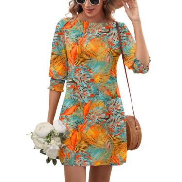 Imagem de Camiseta feminina LUYAA, tamanho grande, vestido de praia, verão
