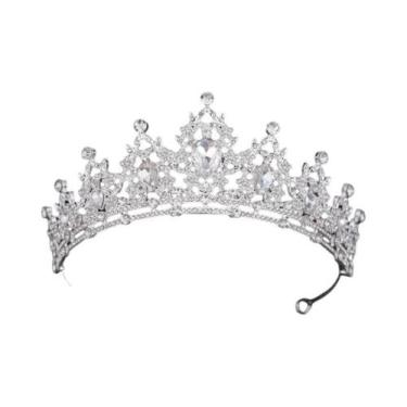 Imagem de Conjunto De Colar, Brincos E Coroa De Cristal Com Strass Para Noivas, 