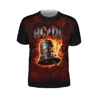 Imagem de Camisetas Unissex De Manga Curta Com Estampa 3D AC/DC, Gola Redonda, M