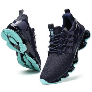 Imagem de TSIODFO Tênis de corrida feminino para academia, corrida e caminhada, Azul-marinho 02, 41