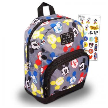 Imagem de Mini Mochila Escolar Infantil 25cm Disney Mickey para Meninos e Meninas, Cinza
