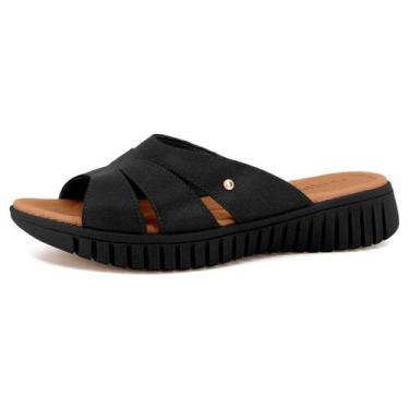 Imagem de Chinelo Feminino Confortavel Casual Leve Resistente Usaflex, Preto, 35