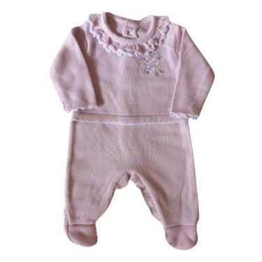 Imagem de Macacão Bebê Feminino Longo com Pezinho Sophia Fofinho, Rosa, P