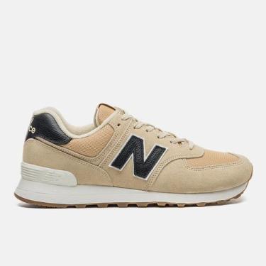 Imagem de Tênis Casual New Balance 574 V2 Unissex, 44, Bege, Preto