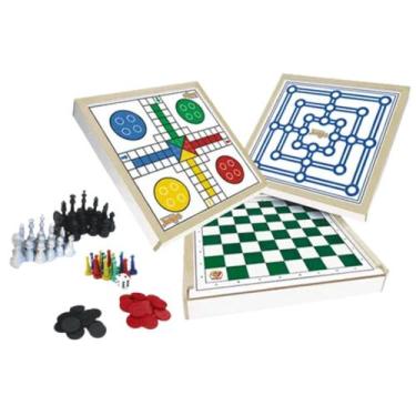 Imagem de Jogo 4 em 1 Brinquedo Educativo de Madeira - Zaramela