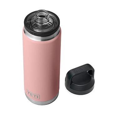 Imagem de Garrafa YETI Rambler de 740 ml, à prova de vazamento, isolamento a vácuo, aço inoxidável com Chug Cap, rosa Sandstone