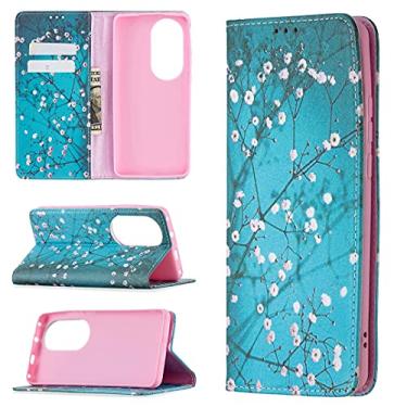 Imagem de For Huawei P50 Pro Colored Drawing Pattern Invisible Magnetic Horizontal Flip PU Leather Case with Holder & Card Slots & Wallet