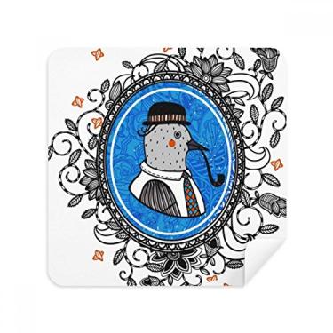 Imagem de Chapéu de pombo flor folha desenho ilustração óculos pano limpador de tela tecido camurça pacote com 2