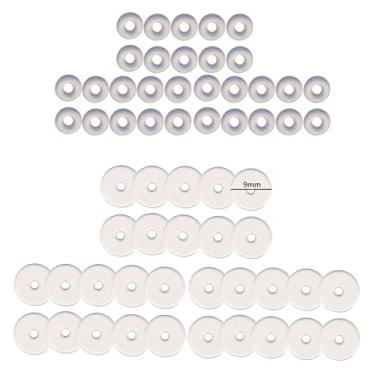 Imagem de ✪ 60 unidades de discos de silicone para cura, sem puxar, para perfuração, almofadas de disco transparentes de 3/5/7/9 mm, adesivos de suporte para lóbulo da orelha, Prata esterlina, Opala preta
