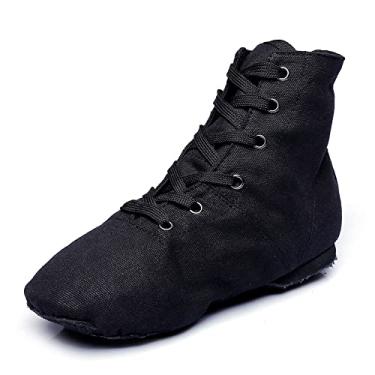 Imagem de MSMAX Jazz Tênis de dança botas de treino de dança, Preto, 5 Narrow