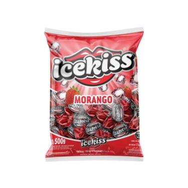 Imagem de Bala Dura Icekiss Morango 500g