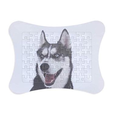 Imagem de Moldura de quebra-cabeça de cachorro grande Snow Husky para decoração de imagens