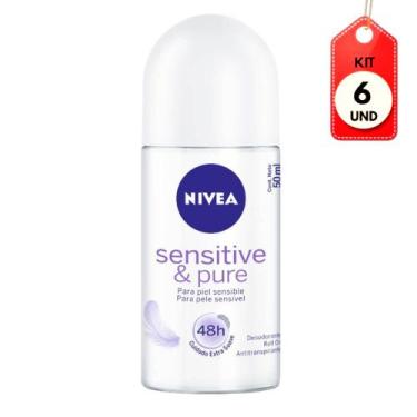 Imagem de Kit C/06 Nivea Sensitive Pure Desodorante Rollon Feminino 50ml