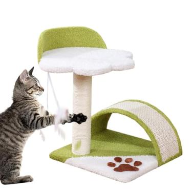 Imagem de Poste arranhador de árvore de gato – Brinquedo arranhador de gatinhos, bola provocadora de gatos, tábua de arranhar para gatos – Garra de sisal para moagem de gato, árvore de torre para casa e viagens