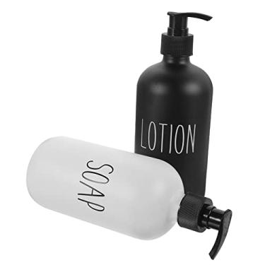 Imagem de Garneck 2 Unidades engarrafamento de garrafa de vidro pote de creme recipiente de sabonete para as mãos sabão preto dispensador de sabonete líquido para chuveiro saboneteira