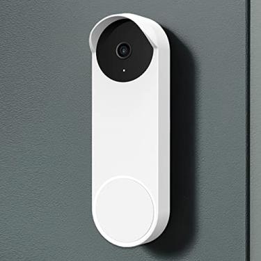 Imagem de PUUUCI Capa de silicone para campainha Google Nest Hello (com fio, 2ª geração/3ª geração) - Capa protetora à prova de intempéries para campainha de silicone (branca)