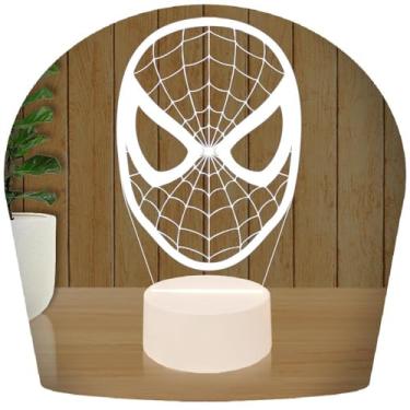 Imagem de Luminária Led 3d | Homem Aranha Marvel Heroi | Abajur 7 - Base Branca