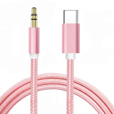 Imagem de Cabo de áudio USB-C para auxiliar de 3,5 mm, certificado Apple MFi para iPhone 15/15 Plus/15 Pro/15 Pro Max, iPad Pro, MacBook, Samsung Galaxy S23 S22 Note 20, Pixel 5 6 (rosa)