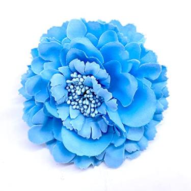 Imagem de Grampos de flores de cabelo broche boutique acessórios de cabelo Bohemia grampos de cabelo para mulheres meninas (azul lago)