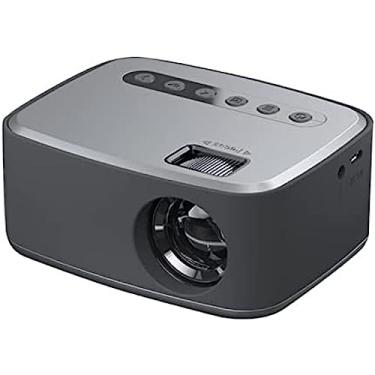 Imagem de Projetor com alto-falante 1080P compatível com mini projetor de filme portátil Projetor de vídeo compatível com TV Stick Smartphone HDMI USB AV para cinema em casa e filmes ao ar livre, prat