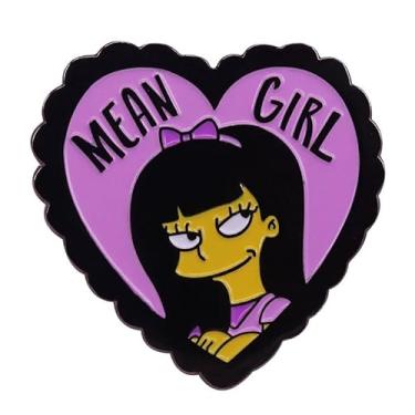 Imagem de Crachá de broche esmaltado de 3 cm com coração farpado para meninas malvadas, boatos, fofocas, comédia, filme, Broadway, Teatro Musical, Show de 3 cm, 1.2 Inches, Esmalte, Esmalte