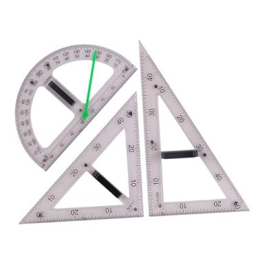 Imagem de Ioensy Grande conjunto de régua matemática geométrica, conjunto de régua de ensino, ferramenta de desenho de geometria, 3 PECAS