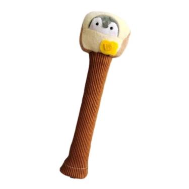 Imagem de UGPLM Capa protetora para alça de raquete de badminton, boneca de pelúcia com desenho animado, capa protetora decorativa, Pinguim Amarelo