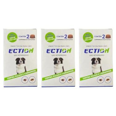 Imagem de Ection Anti Pulgas E Carrapatos 20kg a 40kg - Caixa Com 6 Comprimidos mastigáveis