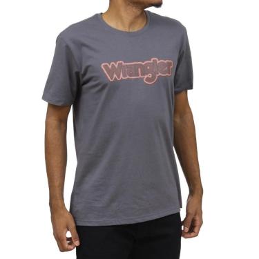 Imagem de Camiseta Masculina Original Wrangler Cinza 100% Algodão 33204-Masculino