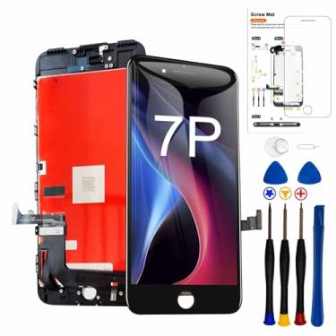 Imagem de Substituição de tela para iPhone 7 Plus, montagem de moldura de 5,5 polegadas, visor LCD, digitalizador de tela sensível ao toque 3D com kit de ferramentas de reparo (preto)