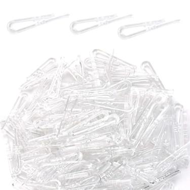 Imagem de 200 peças de clipes de jacaré de plástico transparente em forma de U, clipe dobrável para camisa, calça, laços, meias, camisas, clipe de tecido com dentes, prendedores de roupa de plástico