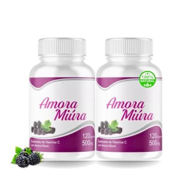 Imagem de Kit 2 Potes Amora Miúra 100% Natural 500mg 120 Cápsulas