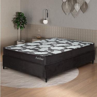 Imagem de Conjunto Colchão Ortopédico e Base Box Casal 57x138x188cm Ambar Yescasa Preto