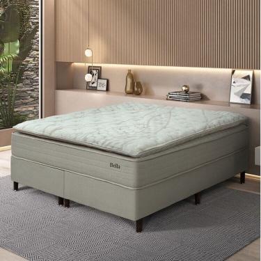 Imagem de Conjunto Colchão Mola Ensacada e Base Box Queen 73x158x198cm Bella Boucle Yescasa Nude