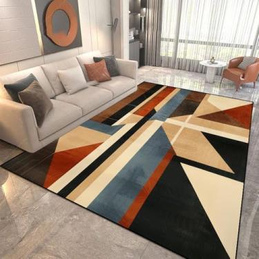 Imagem de Tapetes geométricos modernos para sala de estar, decoração luxuosa e leve para casa, tapetes grandes para quarto, tapetes macios, JH018, flanela, 2.200 x 250 cm, 78,7 x 98 pol.