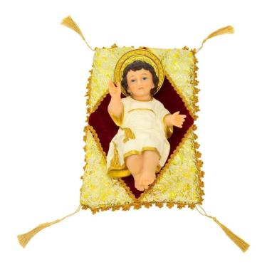 Imagem de Menino Jesus Almofada Solto Presépio Natal 20 Cm  Resina