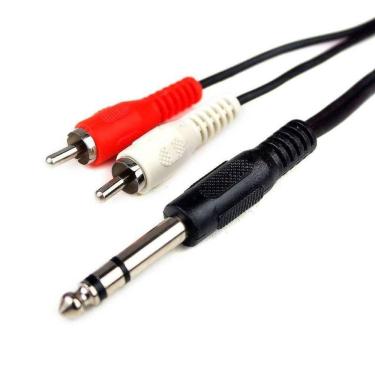 Imagem de Cabo P10 6,35mm Estéreo X 2 Rca 2m Niquel [F108]