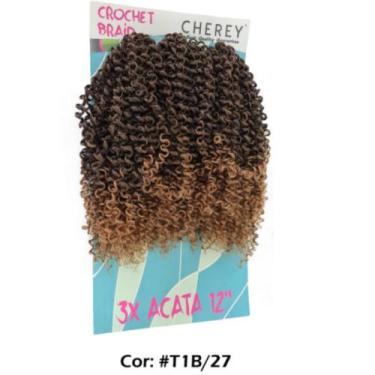 Imagem de Cabelo Orgânico Cacheado Curto Crochet Braids Idêntico Humano Acata - 