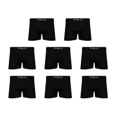 Imagem de Kit 8 Cueca Polo Star Boxer Box Masculina Preta, M, Preto