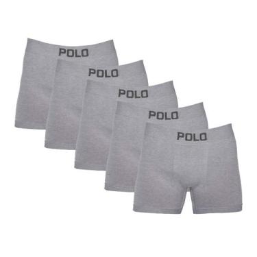 Imagem de Kit 5 Cuecas Boxer Cotton Polo 781 Algodão Sortido - POLO STAR, Cinza,
